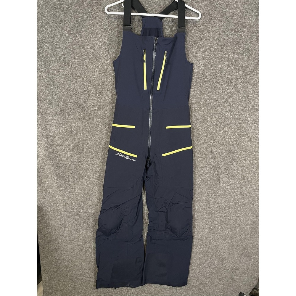 Eddie Bauer Ski Bib Snow Pants Mens Small Blue First Ascent RECCO EVent Shell